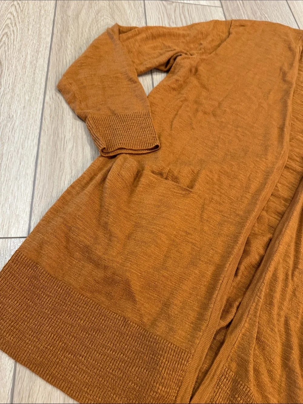 Madewell Burnt Orange Longline Cardigan Sweater Sz M Fall Academia